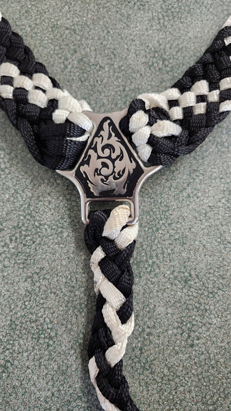 Custom Muletape Breastcollar - White & Black