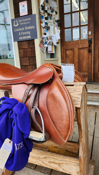 17" Bates Elevation H Close Contact Jumping Saddle