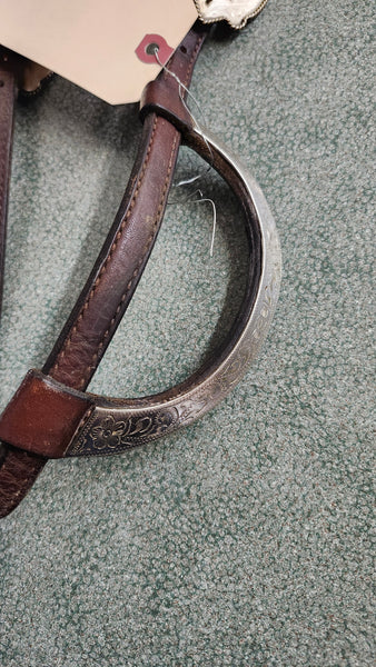 Single Ear Silver Western Show Bridle