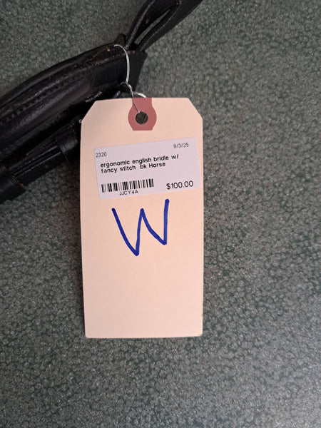 Horse Ergonomic English bridle with fancy Stitch