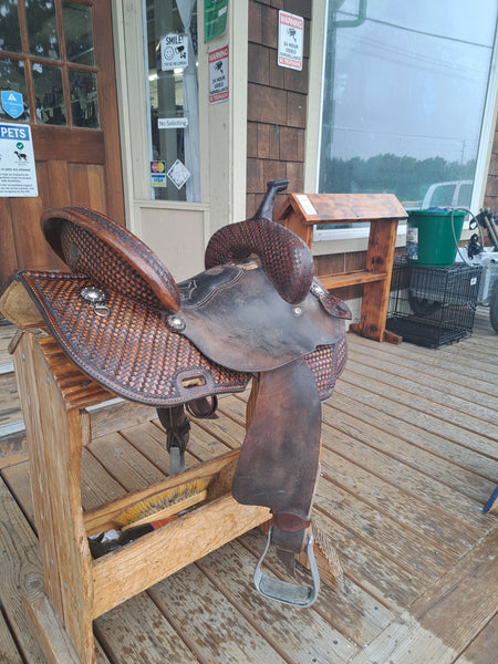 14.5" Double J Pozzi Pro Barrel Racing Saddle