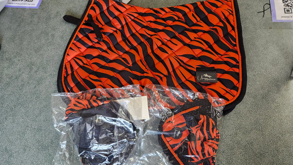 NEW Unipue Equestrian Orange Zebra Set