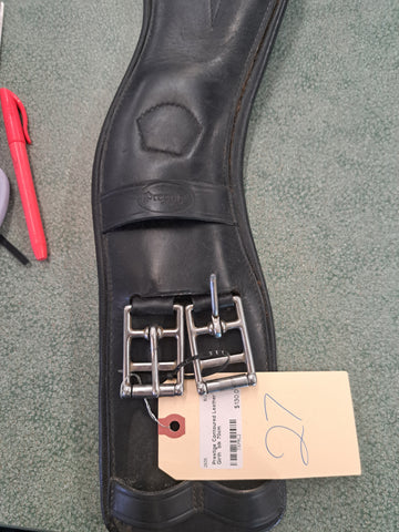 27" Prestige Contoured Leather dressage girth