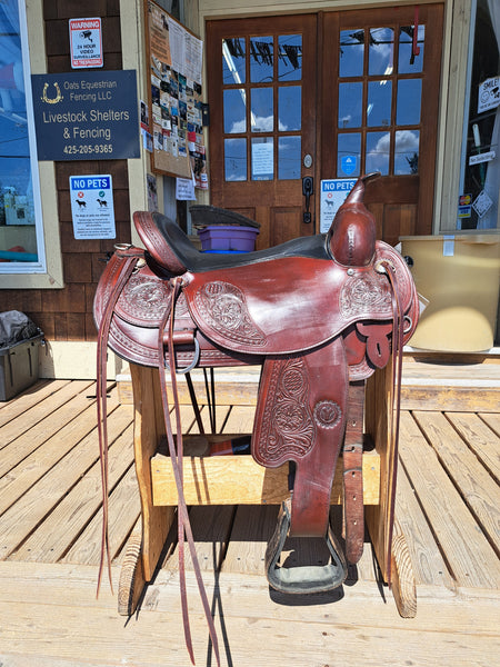 17" Circle Y Basket Flower Trail Saddle