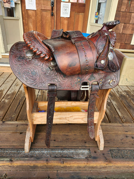 16" Vintage Broken Horn Western Equitation Show Saddle