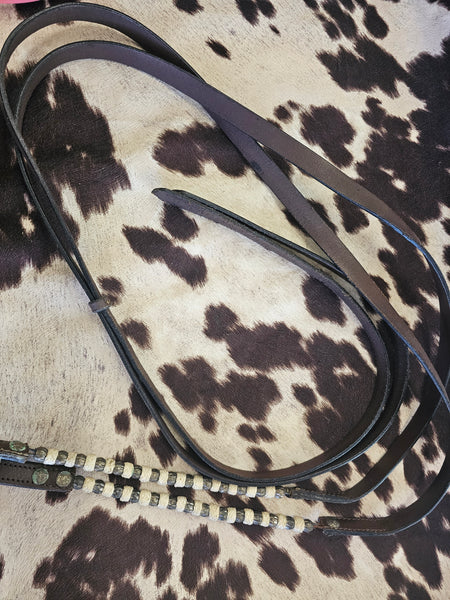 Western headstall with ferrules and matching split reins