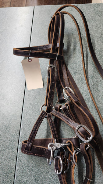 Custom Bitless Bridle with Split Reins