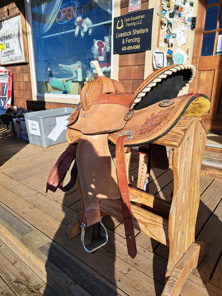15" Double T Barrel Racing Saddle