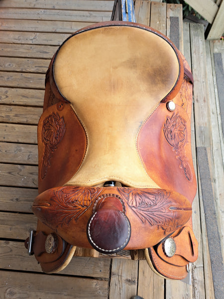 16" Hereford Tex Tan Flex Tree Trail Saddle Western Saddle