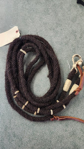 Horsehair split reins with rawhide accents