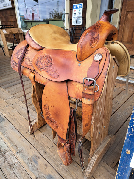 16" Hereford Tex Tan Flex Tree Trail Saddle Western Saddle