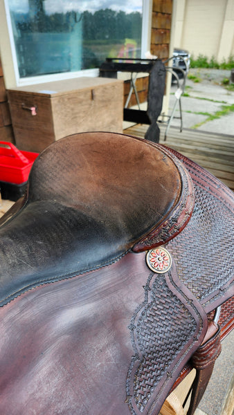 ON TRIAL 16" Jim Taylor Larry Trocha Cowhorse Saddle