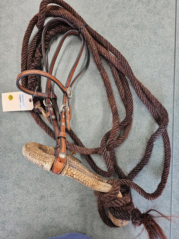 Rawhide bosal w/ bridle & horsehair mecates