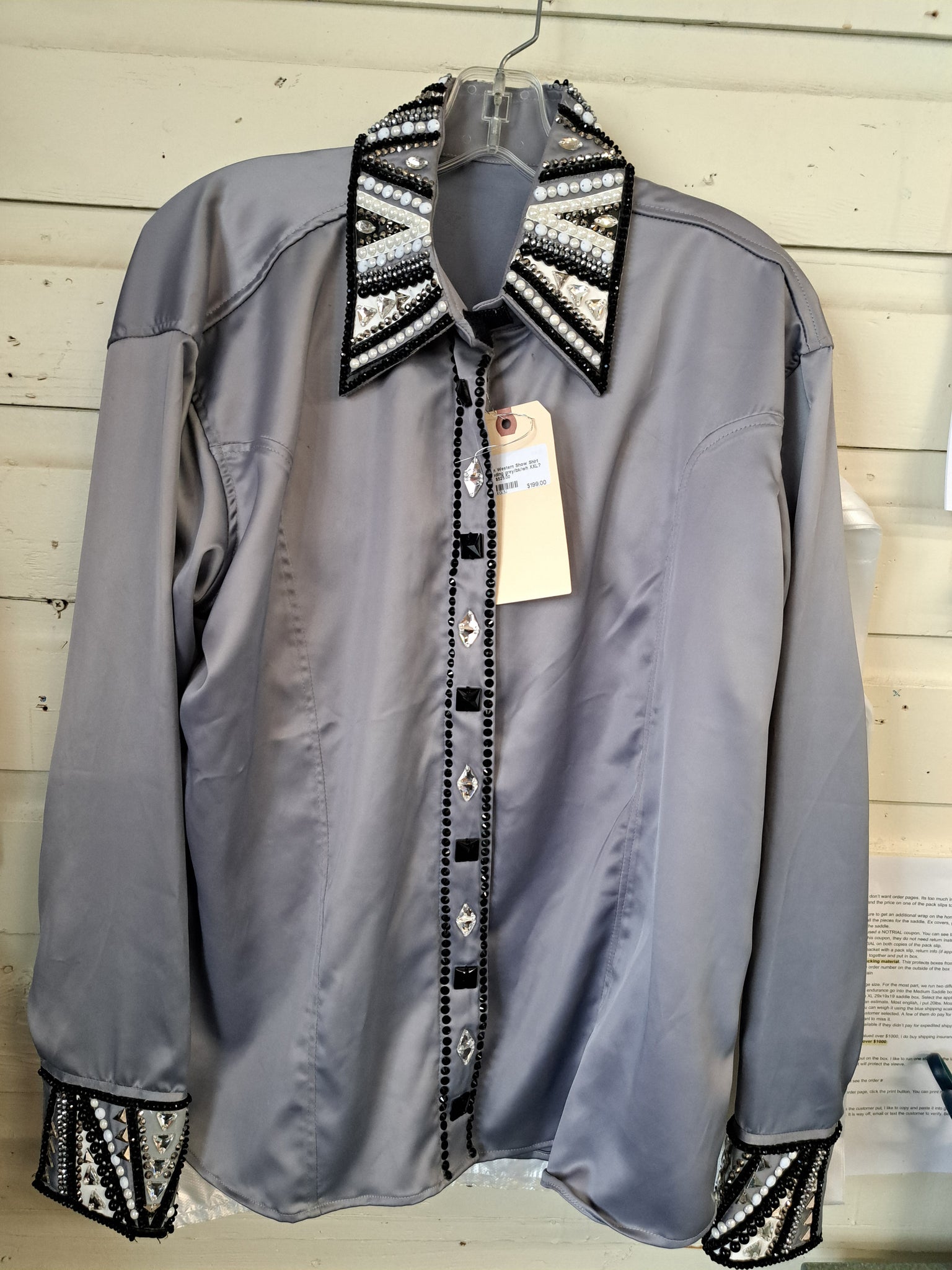 Custom Beaded Show Shirt XXL